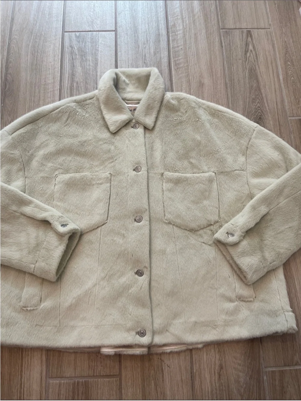 Free People We The Free Cozy Opal Swing Faux Fur Jacket Sz S